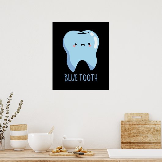 Bluetooth Funny Technical Blue Tooth Pun Dark BG Poster (Keuken)