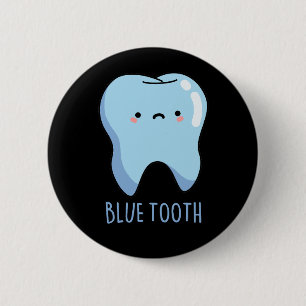 Bluetooth Funny Technical Blue Tooth Pun Dark BG Ronde Button 5,7 Cm