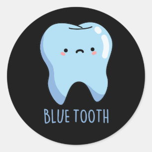 Bluetooth Funny Technical Blue Tooth Pun Dark BG Ronde Sticker