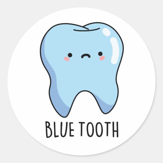 Bluetooth Funny Technical Blue Tooth Pun Ronde Sticker (Voorkant)