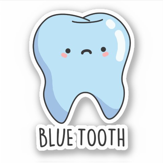 Bluetooth Funny Technical Blue Tooth Pun Sticker (Voorkant)