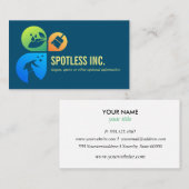 Bluette Modern Trendy Schoonmaak diensten logo Visitekaartje (Voorkant / Achterkant)