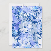 BlueWatercolor Abstracte bloem Kaart (Achterkant)