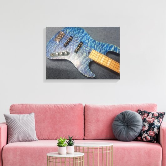 BlueWave basgitaar canvas Afdruk (Insitu (Woonkamer))