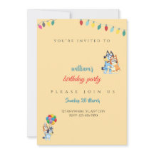Bluey Birthday invitation for kids - Editable