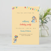 Bluey Birthday invitation for kids - Editable Bedankkaart (Staand voorkant)