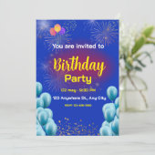 Bluey verjaardagsfeestje uitnodigingen (Staand voorkant)