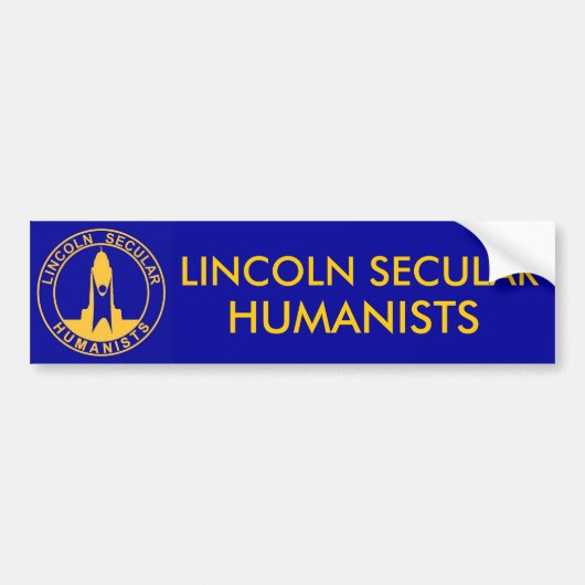 blueyellowlsh2, LINCOLN SECULAIR, HUMANISTEN Bumpersticker (Voorkant)