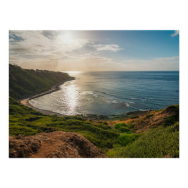 Bluff Cove Coastal Sunset – Ocean Landscape Print Perfect Poster