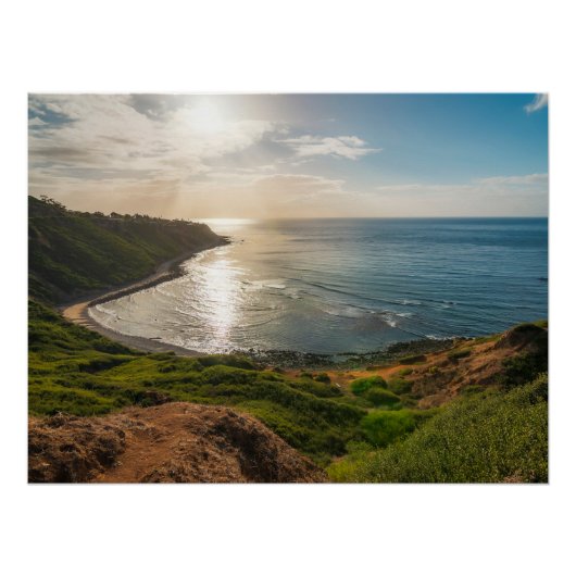 Bluff Cove Coastal Sunset – Ocean Landscape Print Perfect Poster (Voorkant)