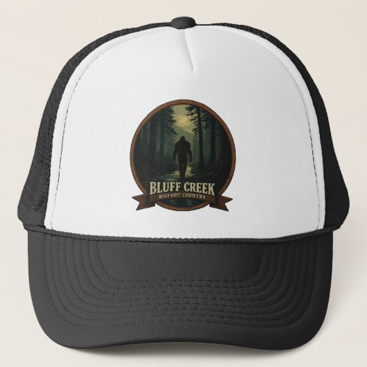 Bluff Creek – Bigfoot Country Badge ontwerp Trucker Pet (Voorkant)