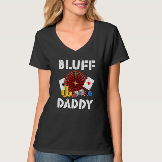 Bluff Daddy Game Playing Cards Funny Poker Premium T-shirt (Voorkant)