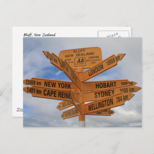 Bluff, Nieuw-Zeeland Briefkaart (Voorkant / Achterkant)
