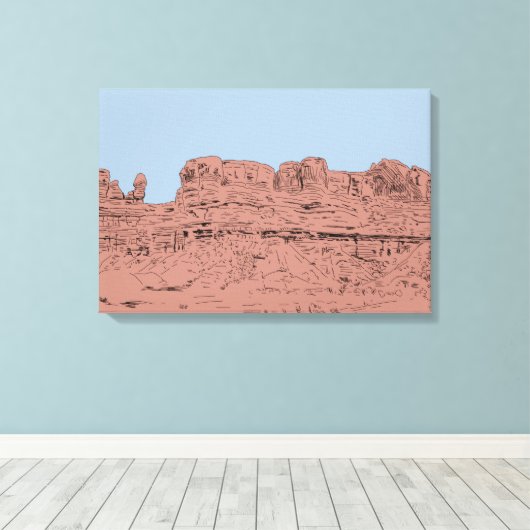 Bluff, Utah Illustratie Canvas Afdruk (Insitu (Houten vloer))