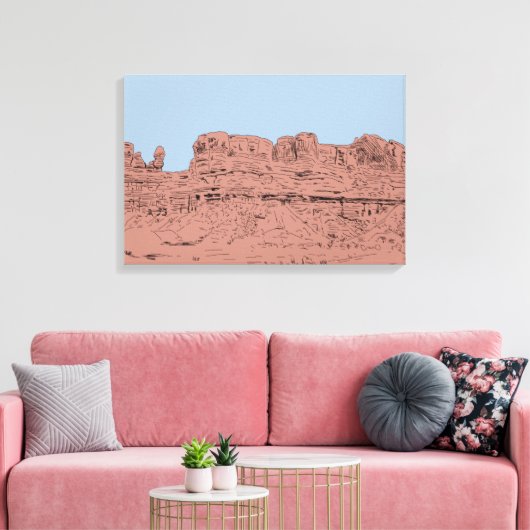 Bluff, Utah Illustratie Canvas Afdruk (Insitu (Woonkamer))