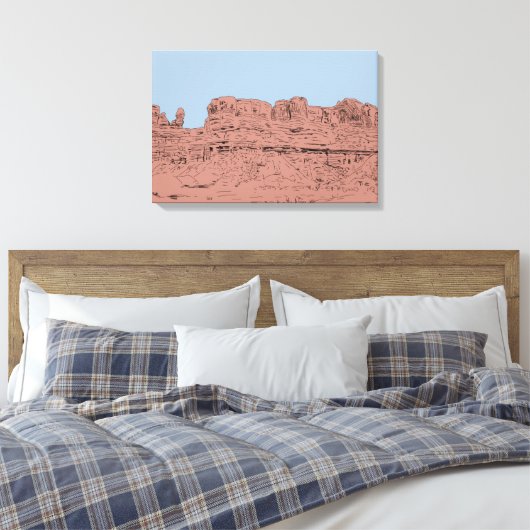 Bluff, Utah Illustratie Canvas Afdruk (Insitu (Slaapkamer))