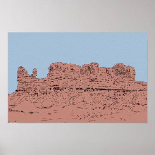 Bluff, Utah Illustratie Poster (Voorkant)