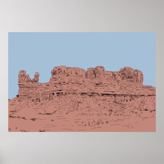 Bluff, Utah Illustratie Poster (Voorkant)