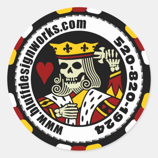 bluffdesignworks.com Poker Chip Sticker (Voorkant)