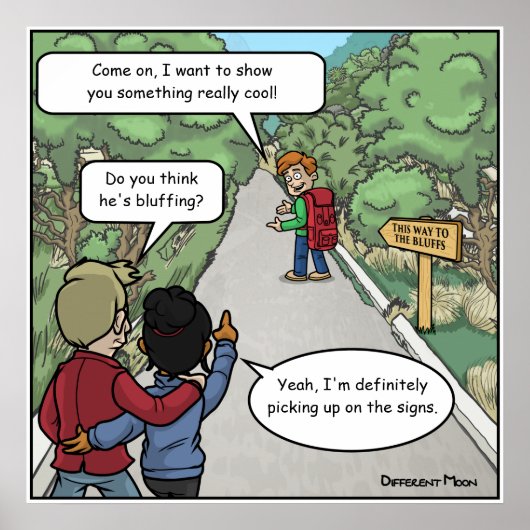 Bluffing Funny Poster (Voorkant)