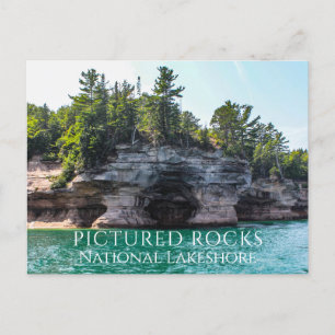 Bluffs and Caves, Lake Superior, Beelden van rotse Briefkaart