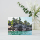 Bluffs and Caves, Lake Superior, Beelden van rotse Briefkaart (Staand voorkant)