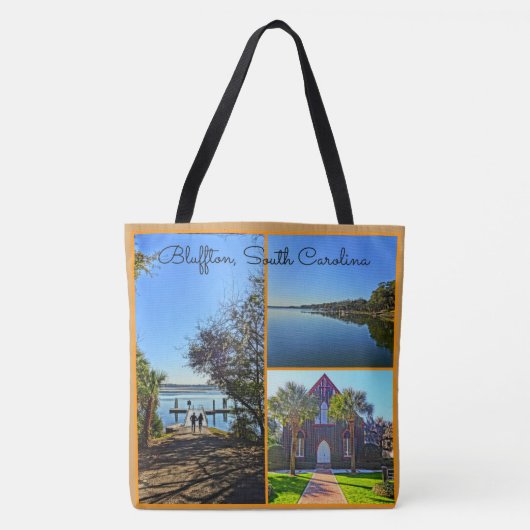Bluffton South Carolina Lowcountry Collage Tote Bag (Voorkant)