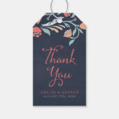 Bluish Chalkboard Floral bedankt Cadeaulabel (Voorkant)