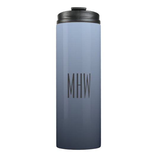 Bluish Gradient aangepaste monogram tumbler Thermosbeker (Voorkant)