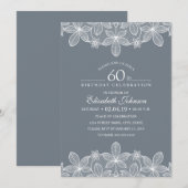 Bluish Grey 60th Birthday Party Creative Lace Kaart (Voorkant / Achterkant)