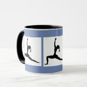Bluish Grey Combo 'Fun Yoga Design Coffee Mok/Cup Mok (Voorkant links)