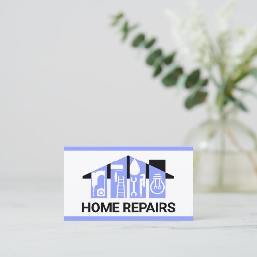 Bluish Handyman Tools Building Visitekaartje (Staand voorkant)