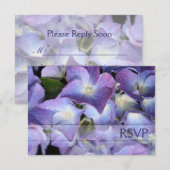 ©Bluish Paars Hydrangea RSVP Response Kaart (Voorkant / Achterkant)