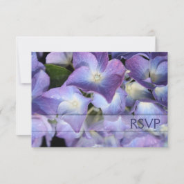 ©Bluish Paars Hydrangea RSVP Response Kaart
