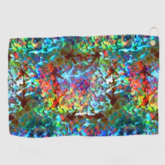 Bluish psychedelic of cybernetic zee rock golfhanddoek (Horizontaal)