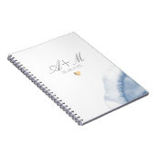 Bluish Waterverf Detail Wedding Notitieboek (Rechterzijde)
