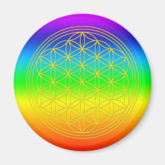 Blume des Lebens chakra 2 Magneet (Voorkant)