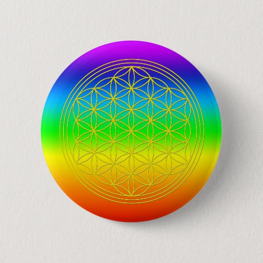Blume des Lebens chakra 2 Ronde Button 5,7 Cm (Voorkant)