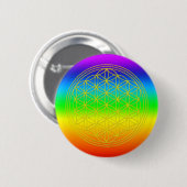 Blume des Lebens chakra 2 Ronde Button 5,7 Cm (Voorkant /achterkant)