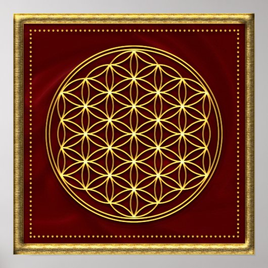Blume des Lebens - Flower of life - Gold Poster (Voorkant)