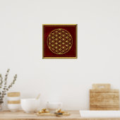 Blume des Lebens - Flower of life - Gold Poster (Keuken)