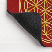 Blume des Lebens / gold big darkred splatter BG Muismat (Hoek)