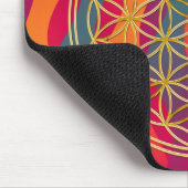Blume des Lebens / gold | coloured waves Muismat (Hoek)