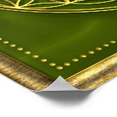 Blume des Lebens - grün - gold Poster (Hoek)