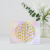 Blume des Lebens | klein pastell Briefkaart (Staand voorkant)
