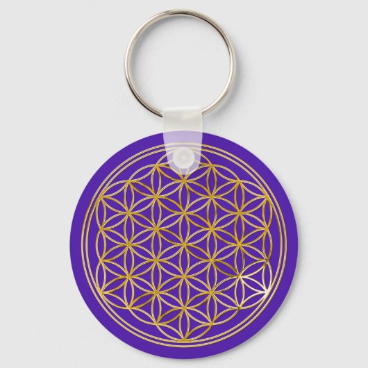 Blume des Lebens | klein violet Sleutelhanger (Voorkant)