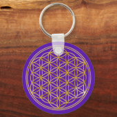 Blume des Lebens | klein violet Sleutelhanger (Voorkant)