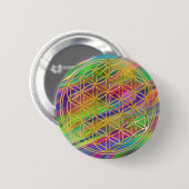 Blume des Lebens | klein waves coloured BG Ronde Button 5,7 Cm (Voorkant /achterkant)
