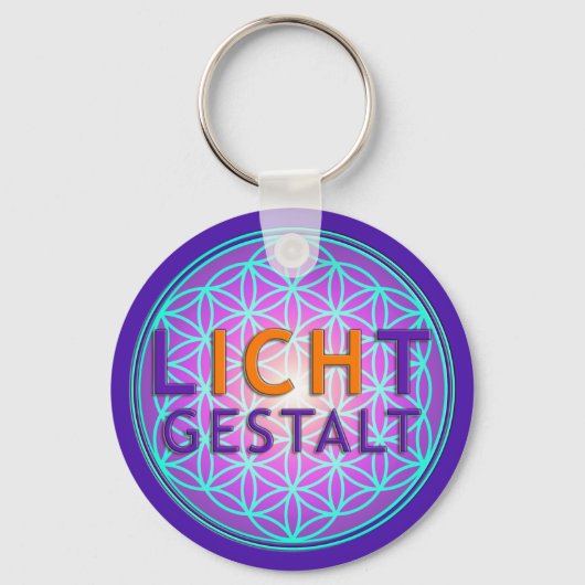 Blume Des Lebens Lichtgestalt, violet Sleutelhanger (Voorkant)