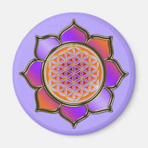 Blume des lebens Lotus - violet sinaasappel / viol Magneet